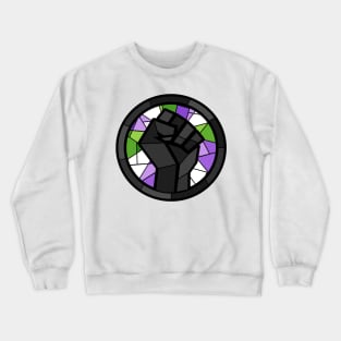 BLM Stained Glass Fist (Genderqueer) Crewneck Sweatshirt